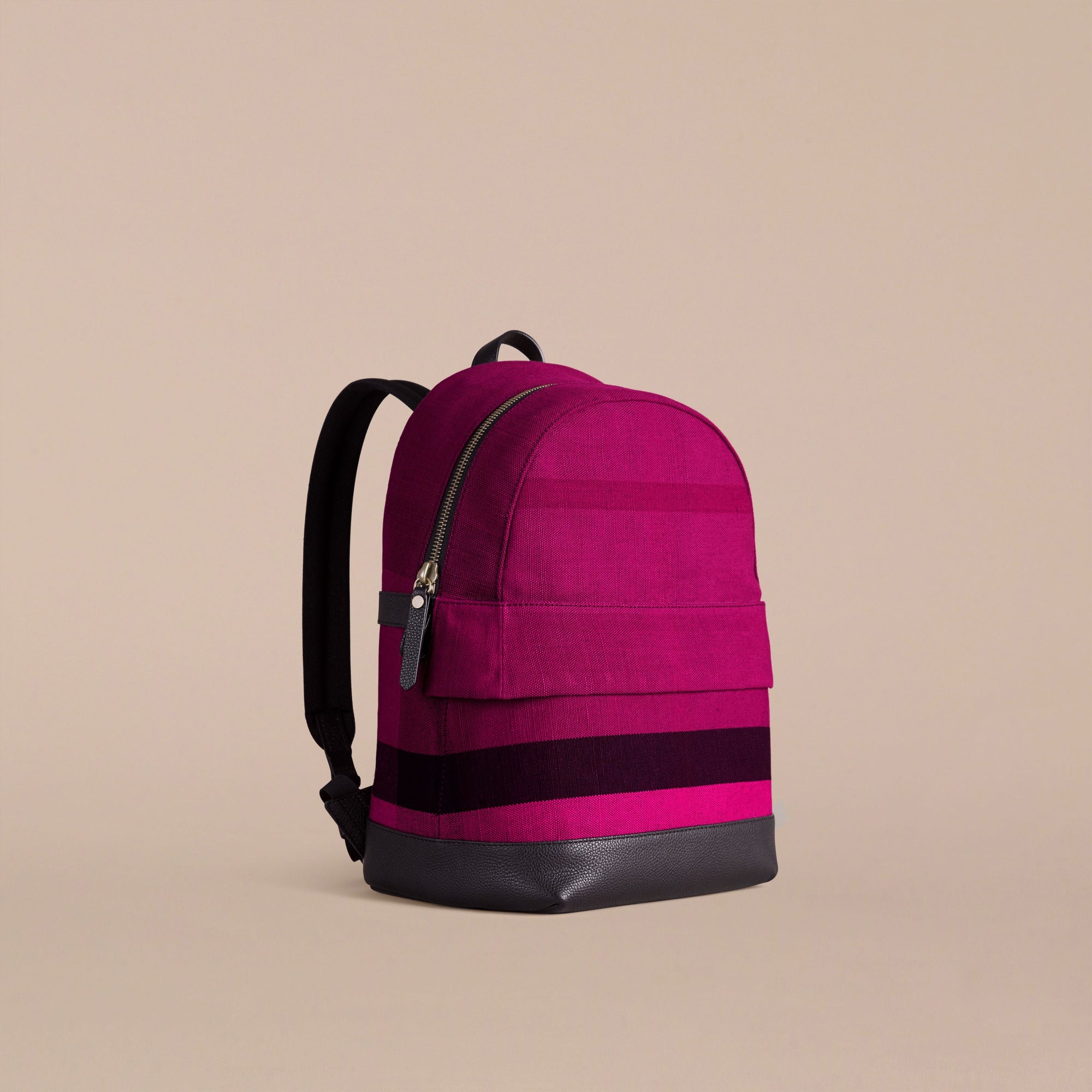 PLUM Sac à dos à motif Canvas check avec cuir