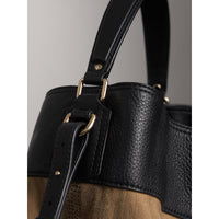 BLACK/BLACK Sac The Ashby medium en toile Canvas check et cuir