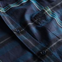 INDIGO Chemise en coton à motif check avec col boutonné