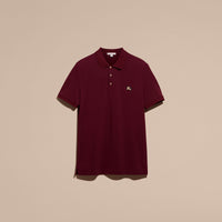 BURGUNDY RED Polo en piqué de coton