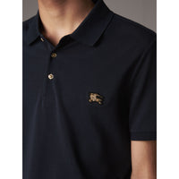 NAVY Polo en piqué de coton