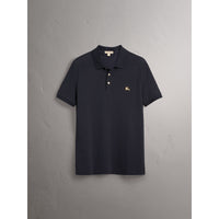 NAVY Polo en piqué de coton