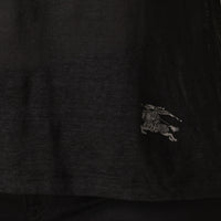 BLACK T-shirt en lin à col V et mailles ouvertes