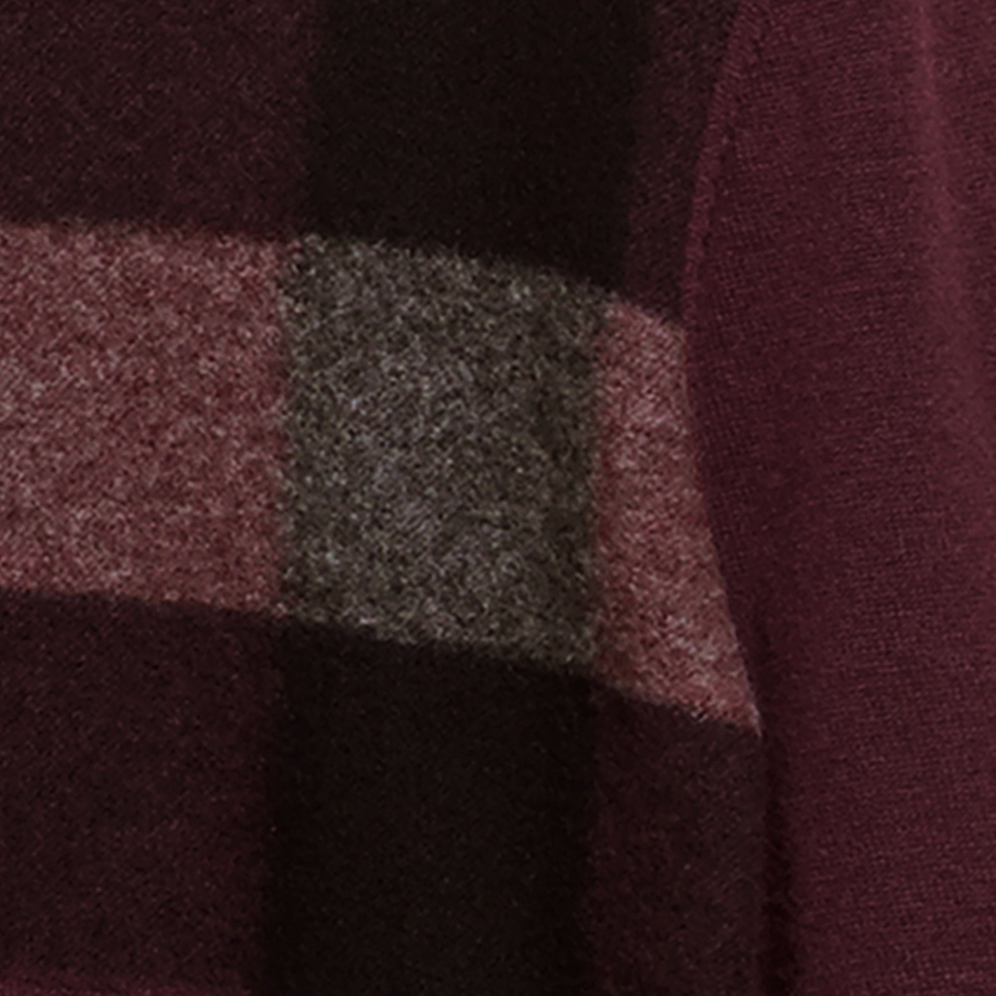 BURGUNDY RED Pull en cachemire et coton à motif check graphique