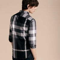 BLACK Chemise en coton à motif check