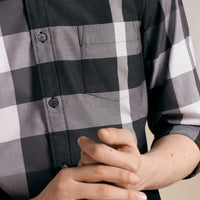 BLACK Chemise en coton à motif check