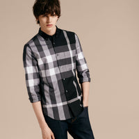 BLACK Chemise en coton à motif check