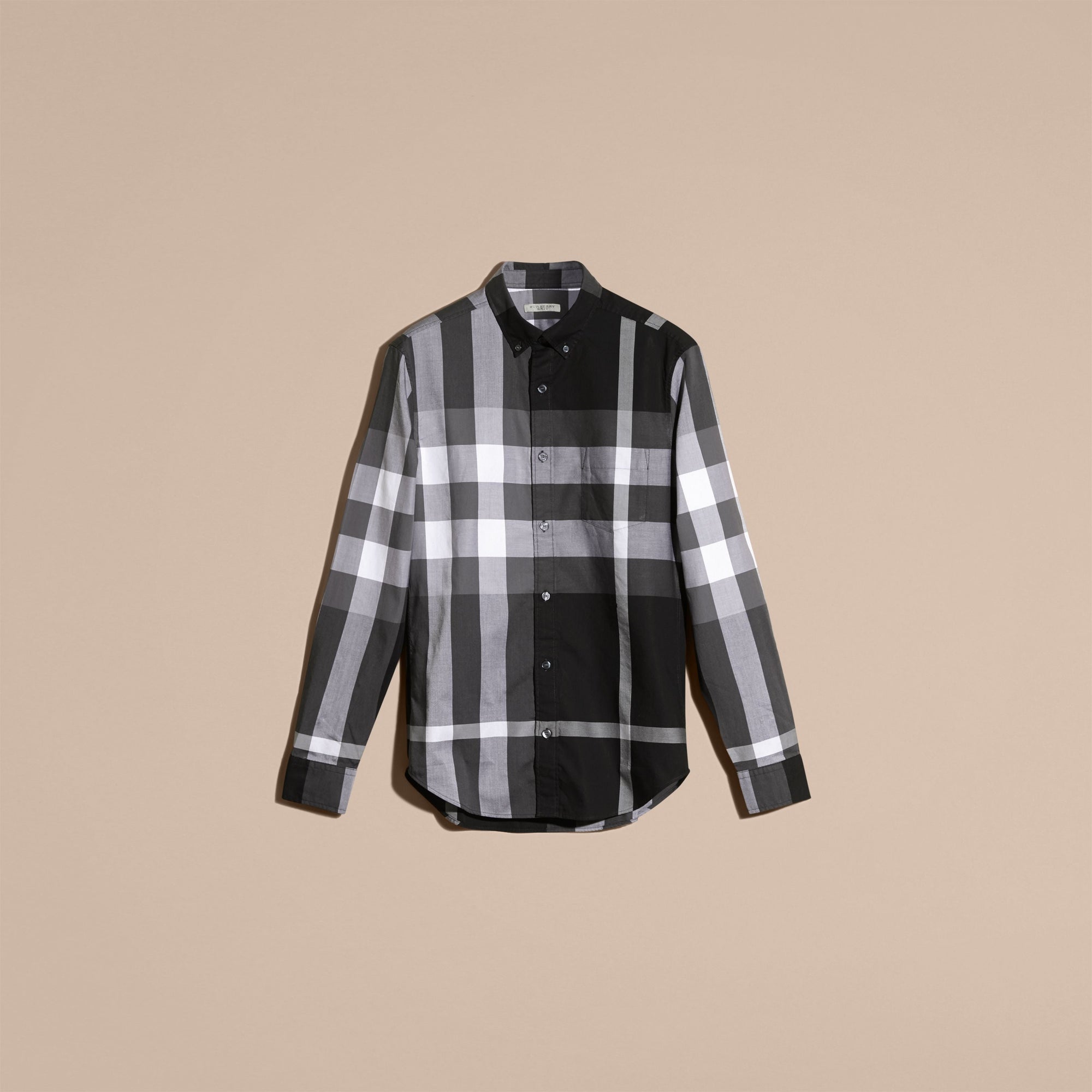 BLACK Chemise en coton à motif check