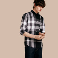 BLACK Chemise en coton à motif check