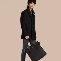 BLACK Sac tote avec bordure en cuir