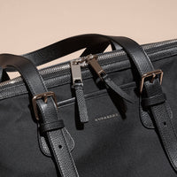 BLACK Sac tote avec bordure en cuir
