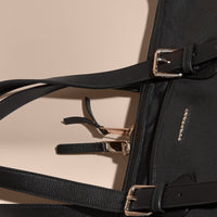 BLACK Sac tote avec bordure en cuir