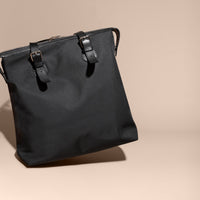 BLACK Sac tote avec bordure en cuir
