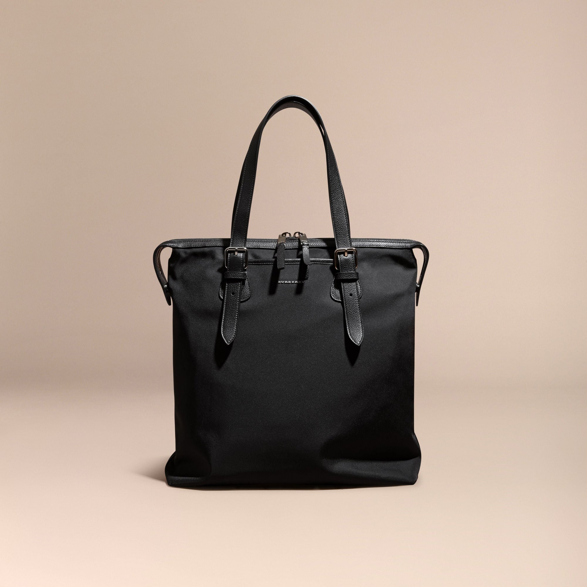 BLACK Sac tote avec bordure en cuir