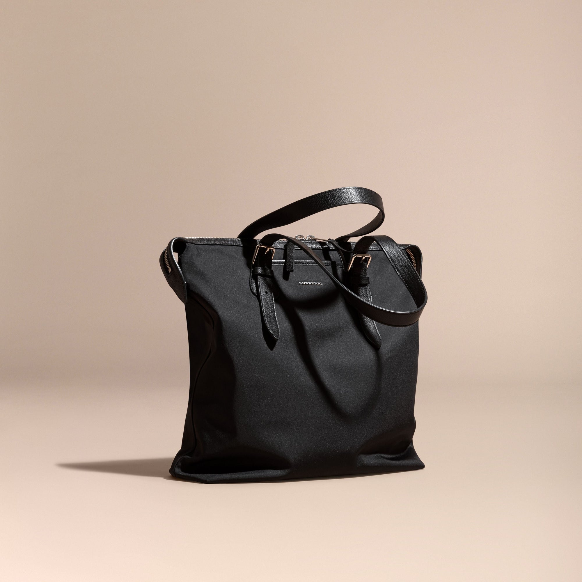 BLACK Sac tote avec bordure en cuir