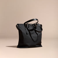 BLACK Sac tote avec bordure en cuir