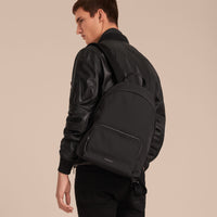 BLACK Sac à dos en nylon avec éléments en cuir