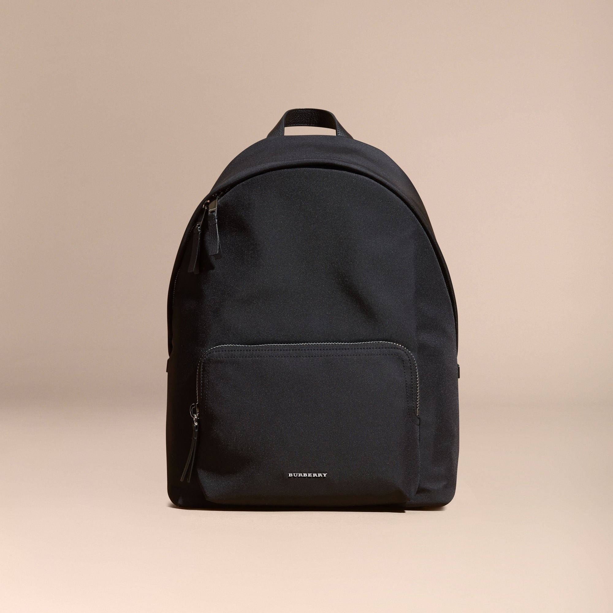 BLACK Sac à dos en nylon avec éléments en cuir