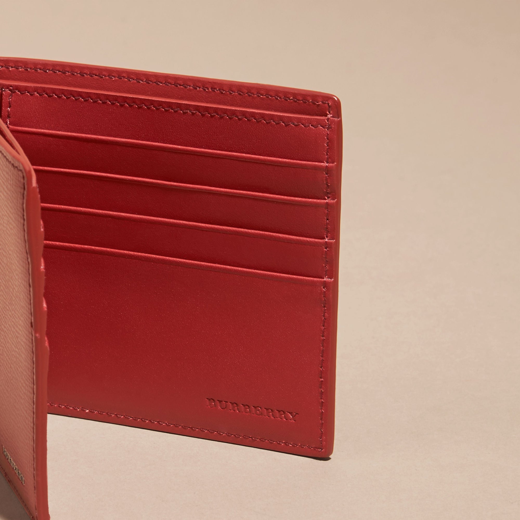 DARK MILITARY RED Portefeuille à rabat en cuir London