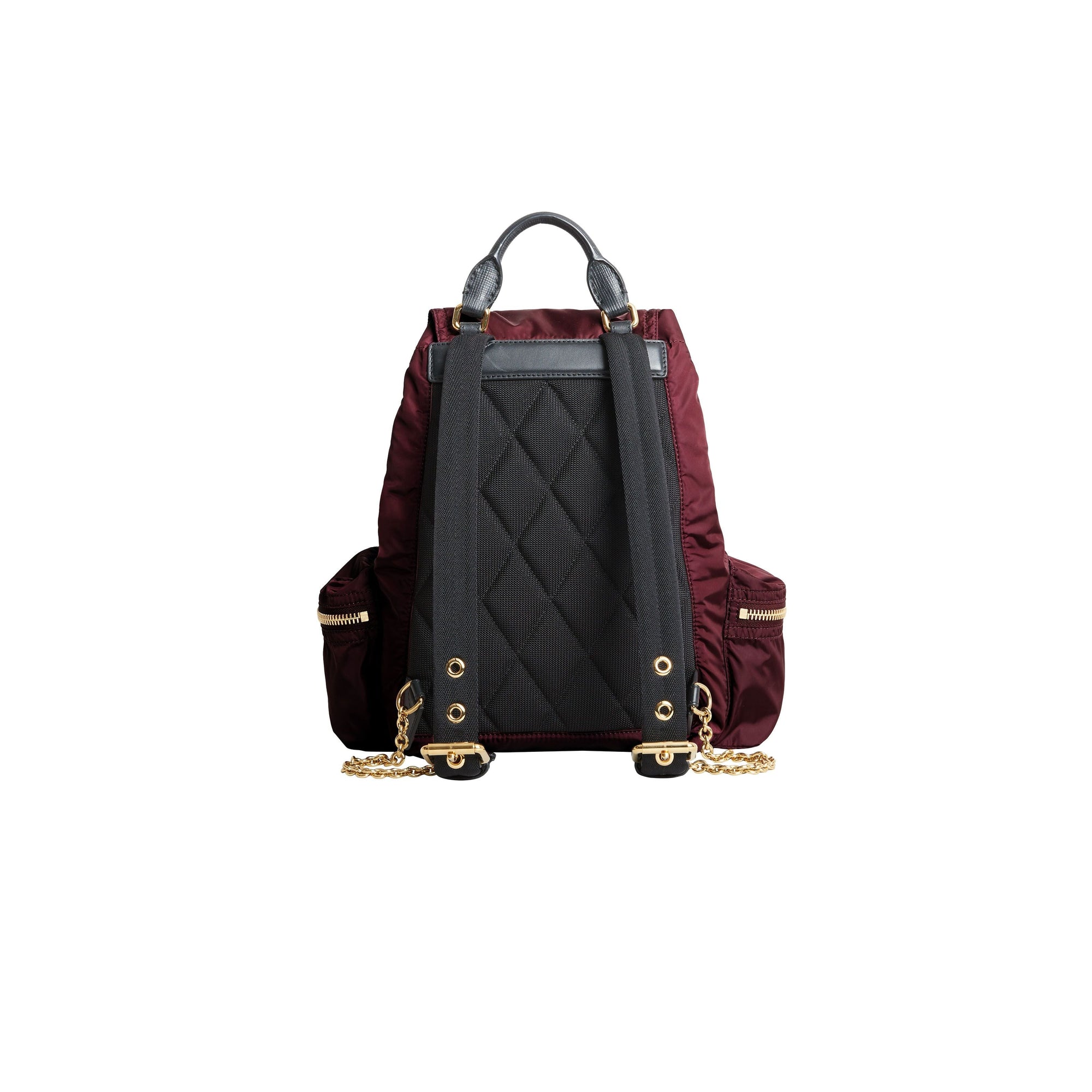 Sac the rucksack moyen en nylon technique et cuir - Rouge bourgogne
