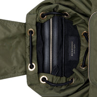 Sac The Rucksack moyen en nylon technique et cuir - Vert Toile