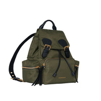 Sac The Rucksack moyen en nylon technique et cuir - Vert Toile