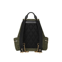 Sac The Rucksack moyen en nylon technique et cuir - Vert Toile