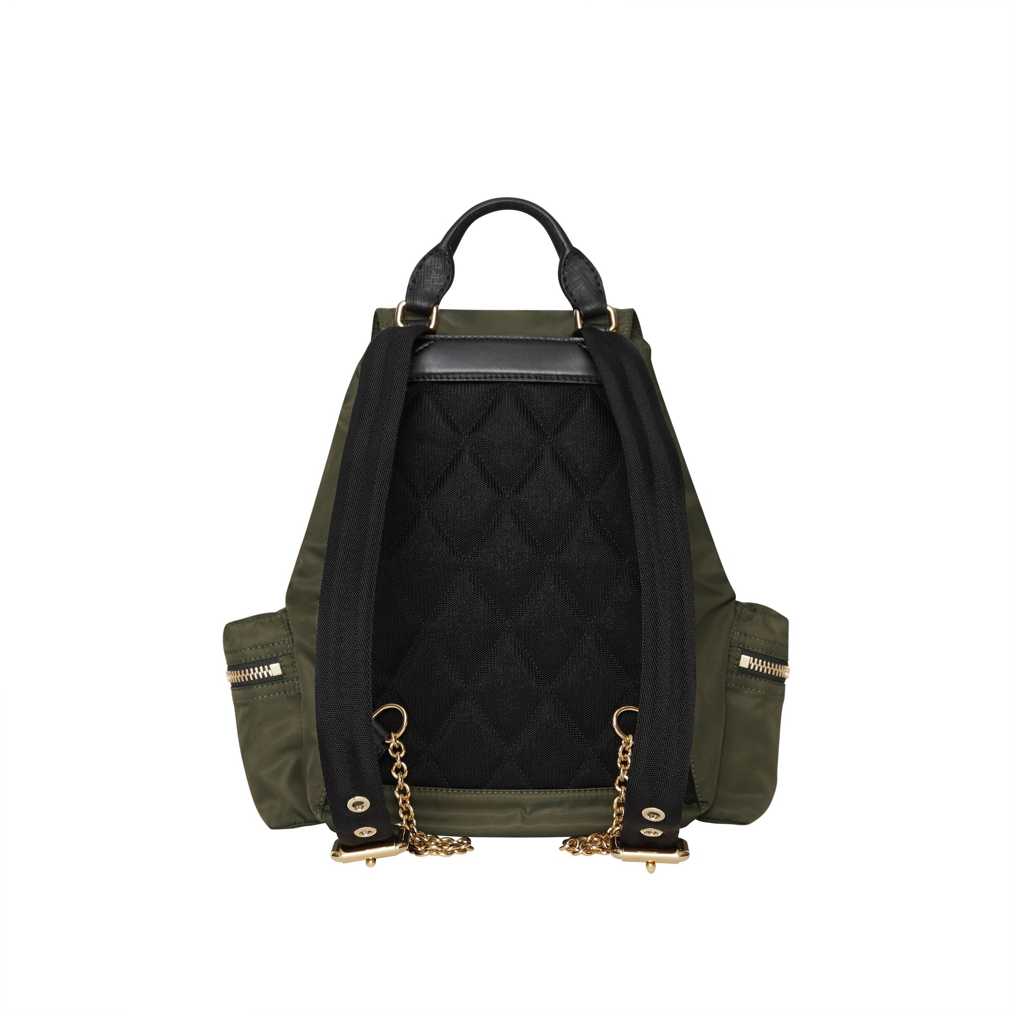 Sac The Rucksack moyen en nylon technique et cuir - Vert Toile