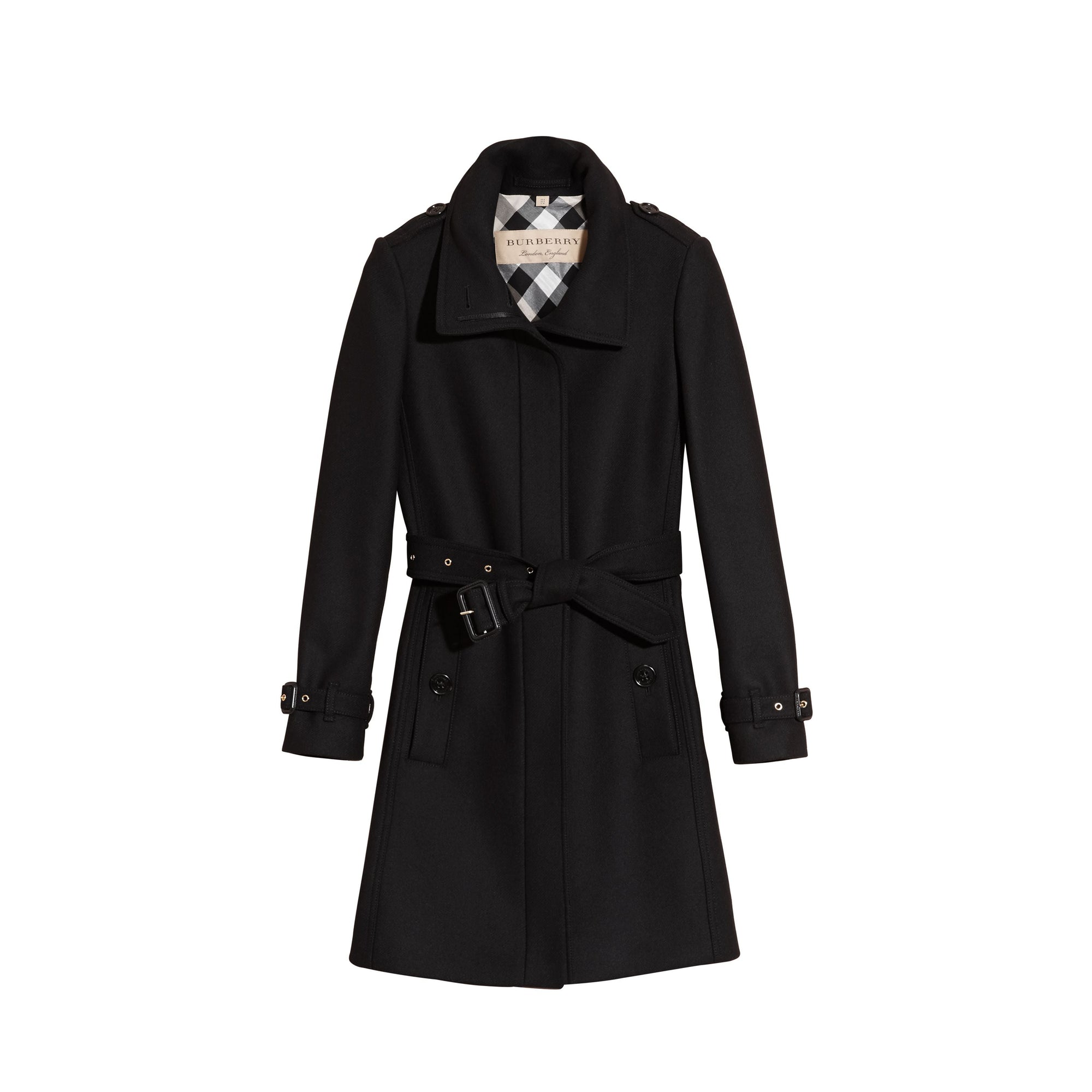BLACK Manteau en laine technique et cachemire avec col entonnoir