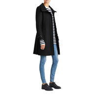 BLACK Manteau en laine technique et cachemire avec col entonnoir