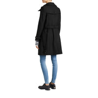 BLACK Manteau en laine technique et cachemire avec col entonnoir