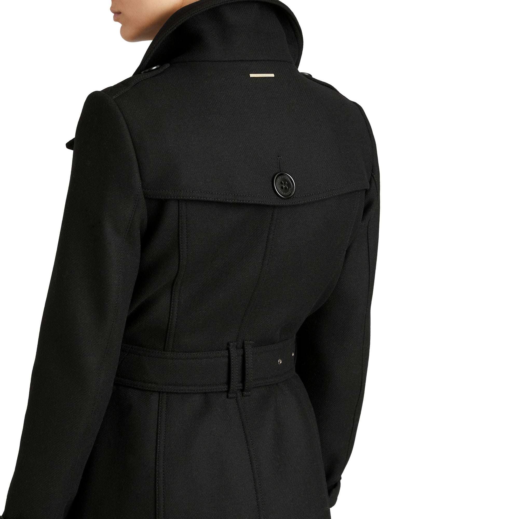 BLACK Manteau en laine technique et cachemire avec col entonnoir