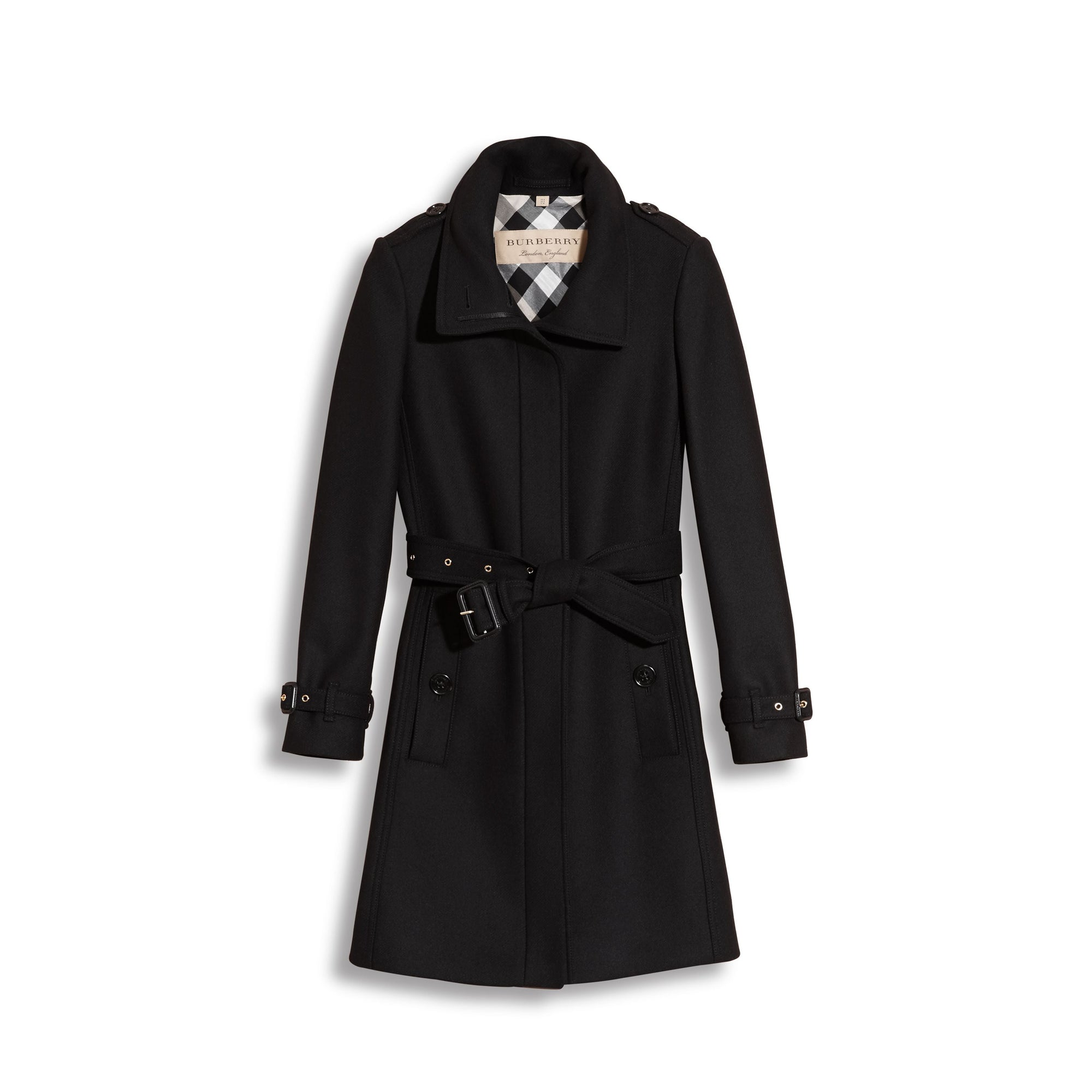 BLACK Manteau en laine technique et cachemire avec col entonnoir