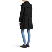BLACK Manteau en laine technique et cachemire avec col entonnoir