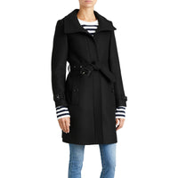BLACK Manteau en laine technique et cachemire avec col entonnoir
