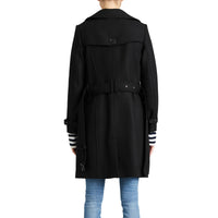 BLACK Manteau en laine technique et cachemire avec col entonnoir