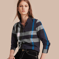 NAVY CHECK Chemise en coton à motif check