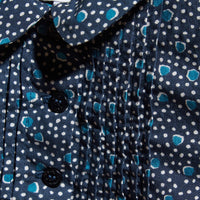 PALE NAVY Robe en coton avec imprimé à pois arty et nervures