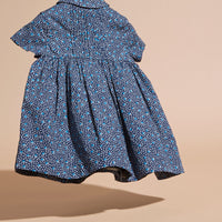 PALE NAVY Robe en coton avec imprimé à pois arty et nervures