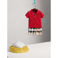 MILITARY RED Polo en piqué de coton