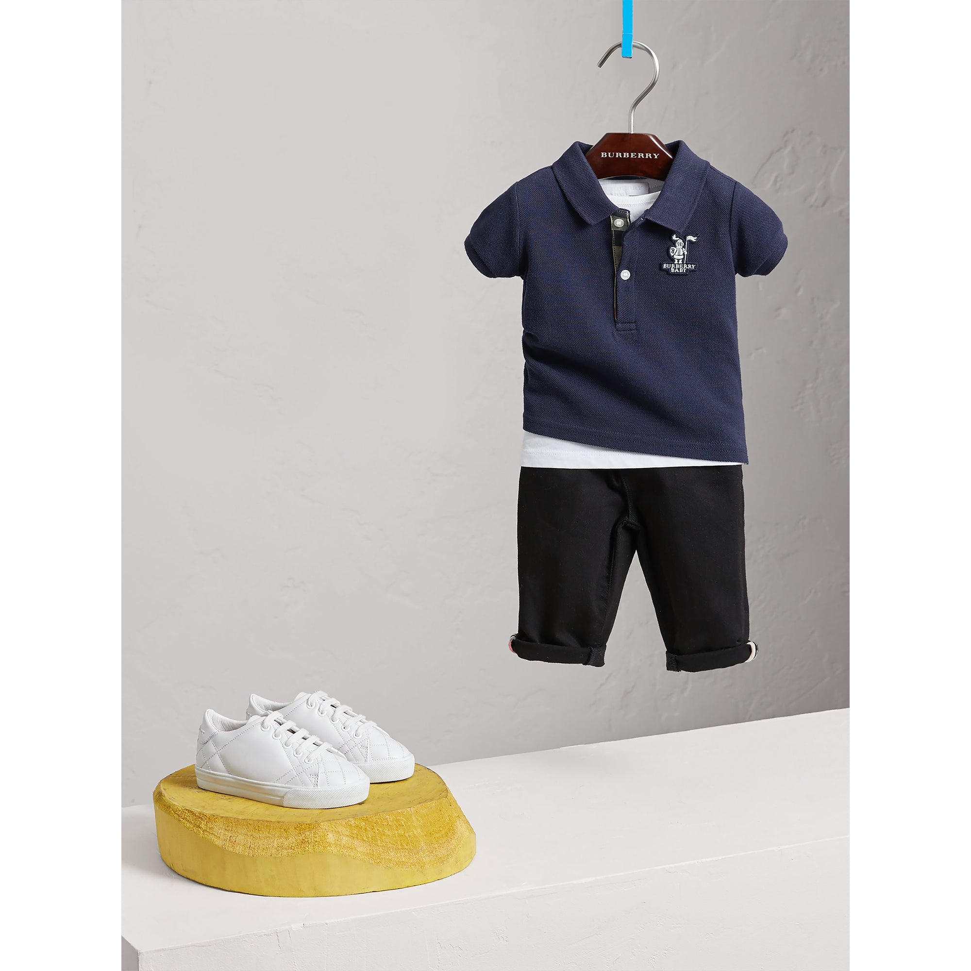 TRUE NAVY Polo en piqué de coton