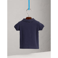 TRUE NAVY Polo en piqué de coton