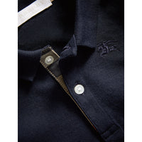 TRUE NAVY Polo à manches longues en coton avec éléments check