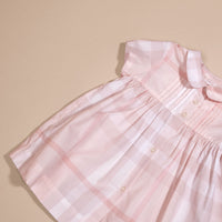 ICE PINK Robe et bloomer à plis en coton à motif check