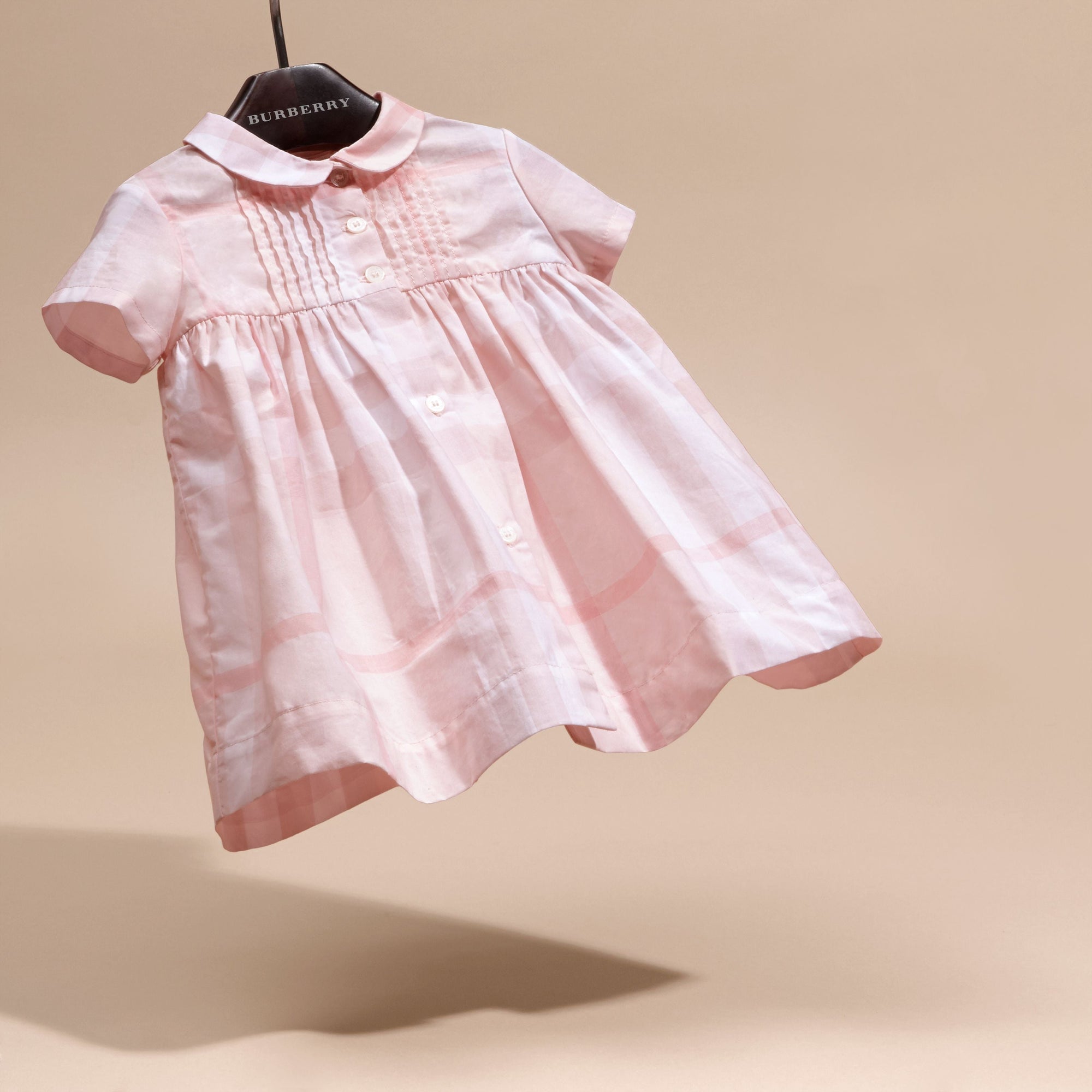 ICE PINK Robe et bloomer à plis en coton à motif check