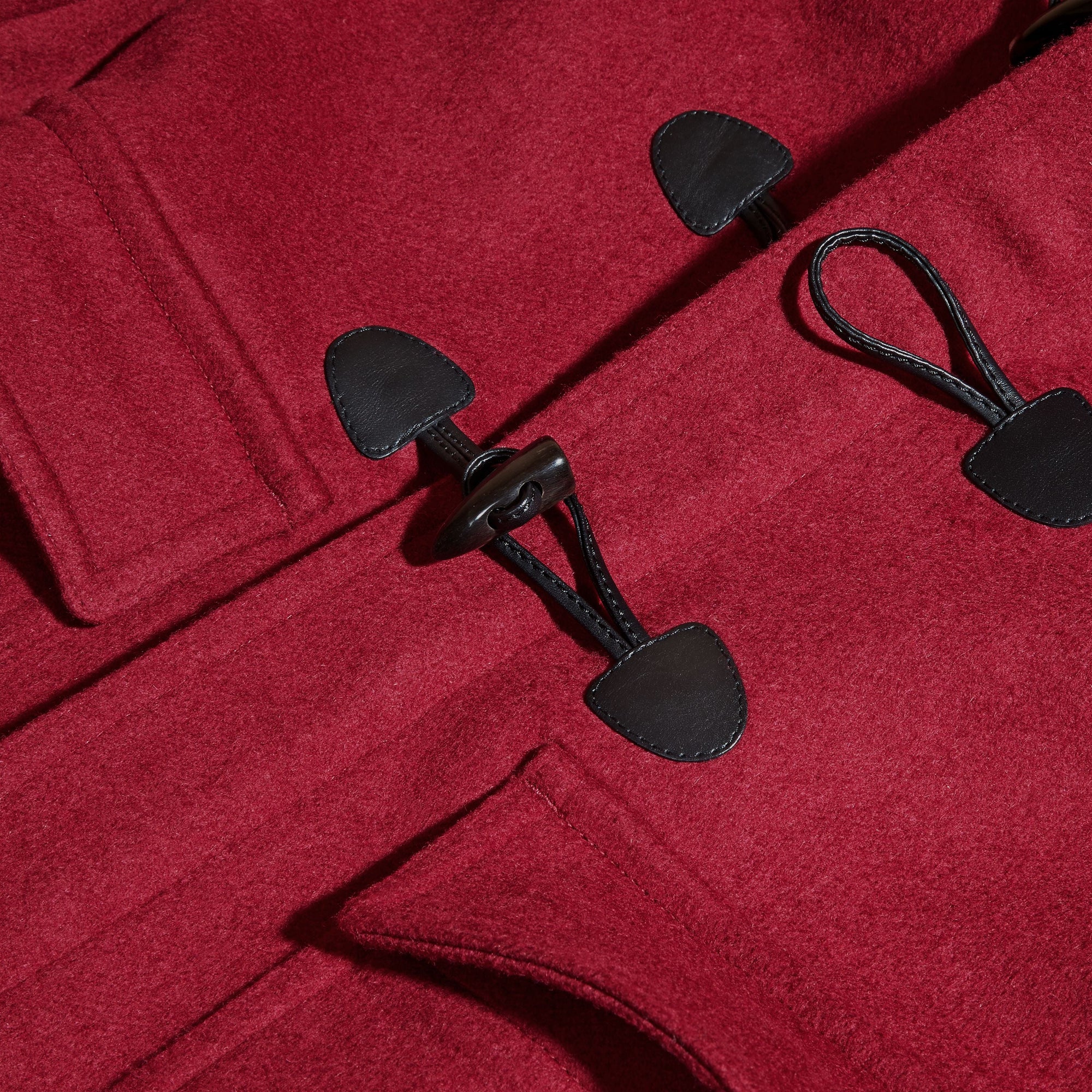 CLARET PINK Duffle-coat en laine à capuche doublée du motif check