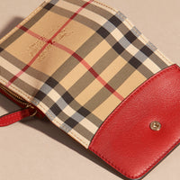 PARADE RED Portefeuille en tissu Horseferry check et cuir