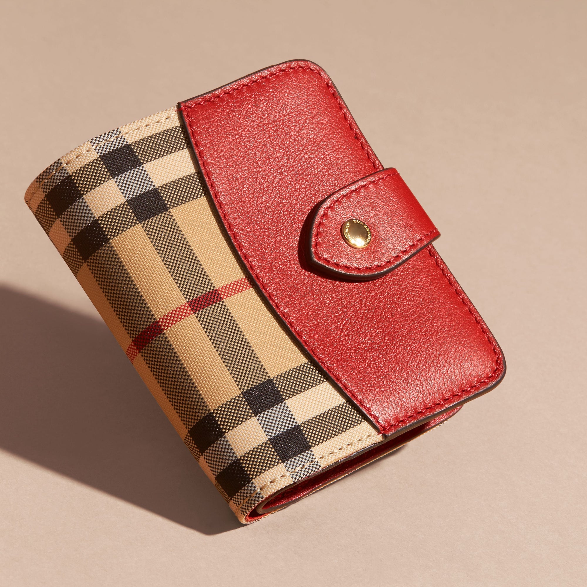 PARADE RED Portefeuille en tissu Horseferry check et cuir