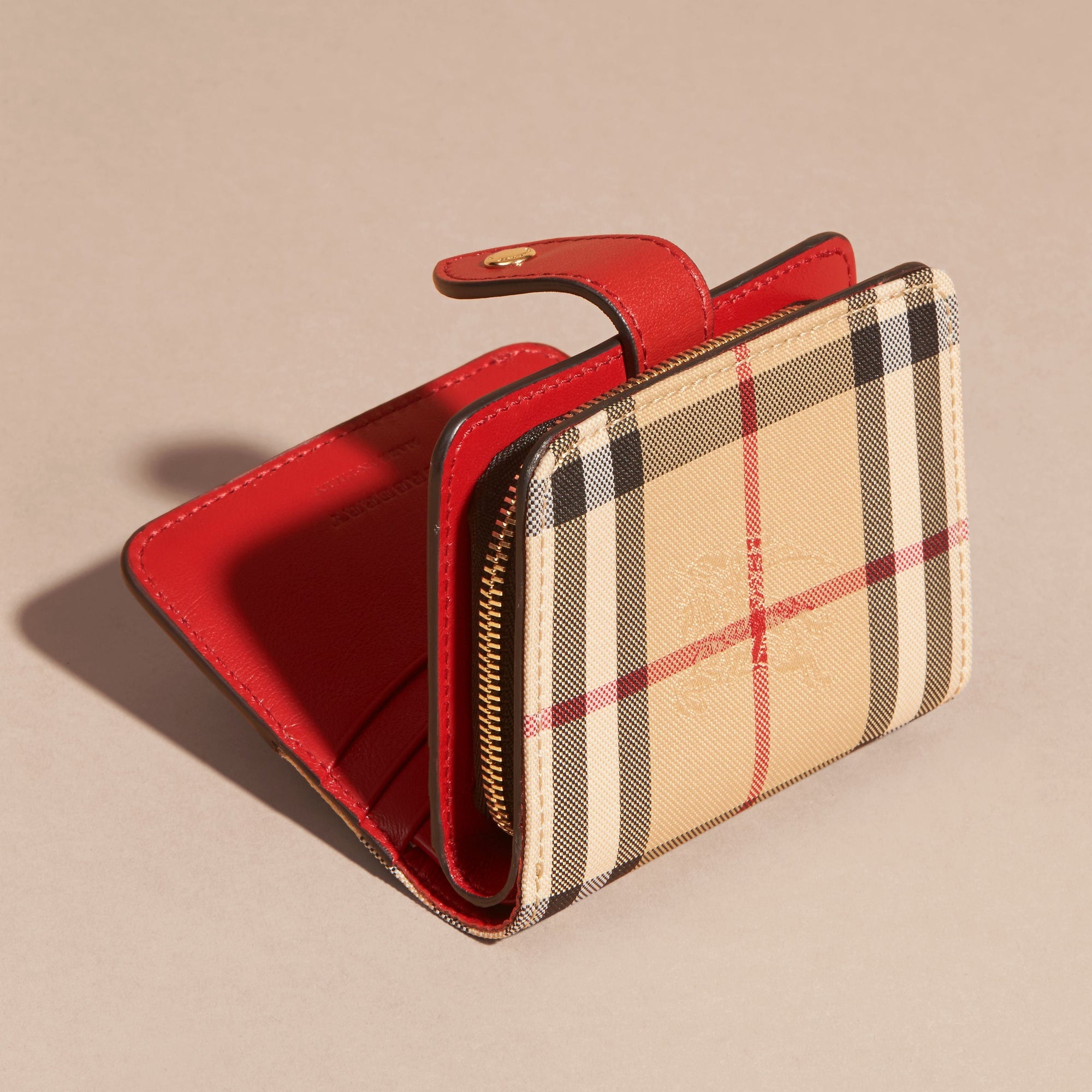 PARADE RED Portefeuille en tissu Horseferry check et cuir