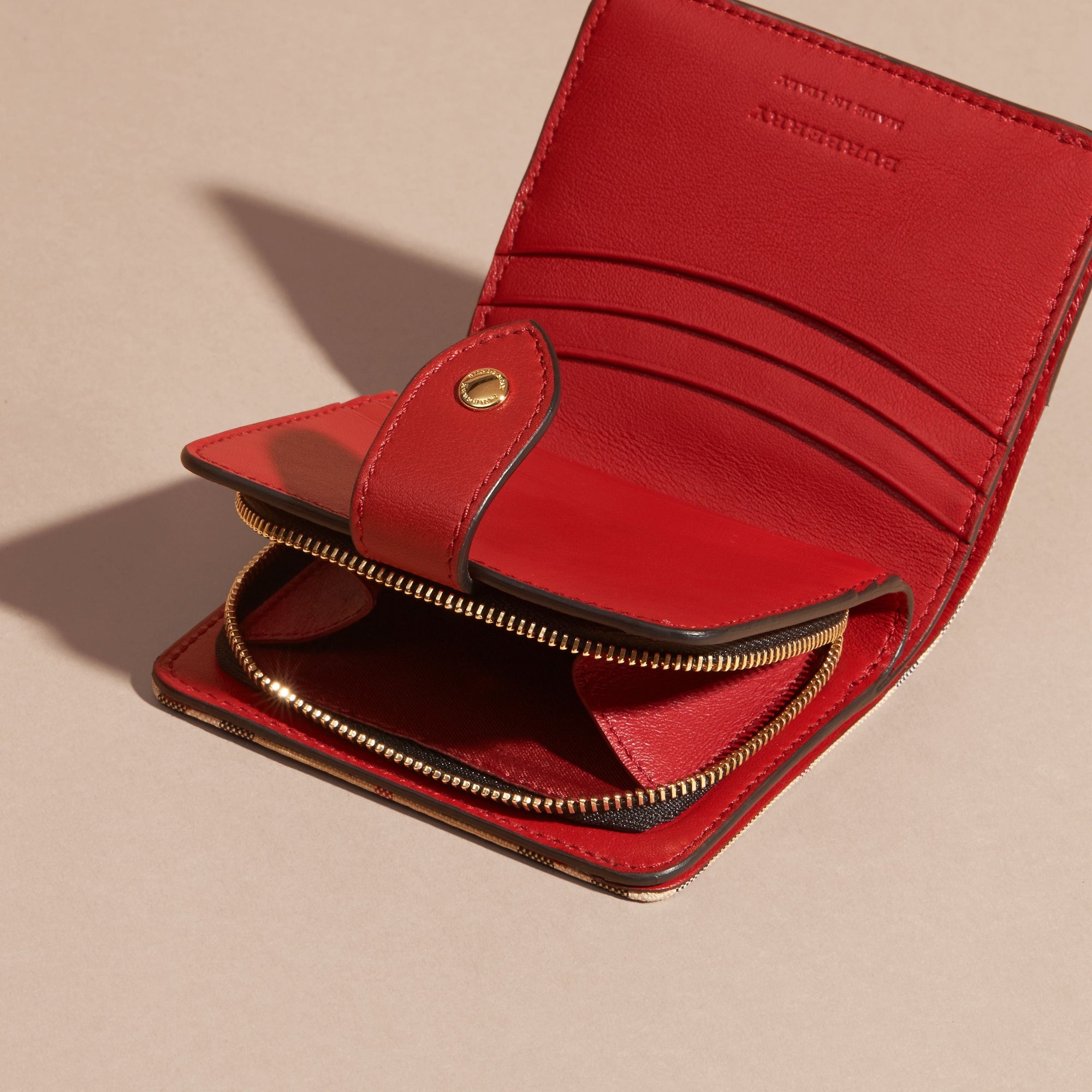 PARADE RED Portefeuille en tissu Horseferry check et cuir